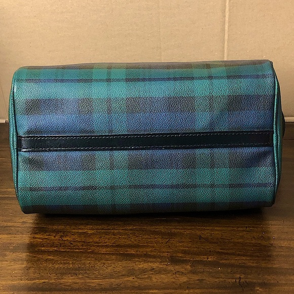 K RALPH LAUREN Black Watch Plaid Speedy Boston Overnight Travel Bag 30cm - Picture 10 of 17